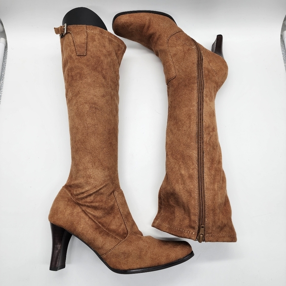 Etienne Aigner Historia Square Toe Heeled Sock Boots Size 6 - Picture 3 of 14